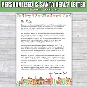 ¿Es real Santa Claus? Carta explicativa personalizada, carta para Santa Claus para imprimir, carta para niños sobre Santa Claus, descarga digital / LEER LA DESCRIPCIÓN