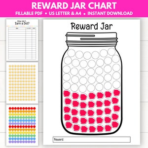 Tarro de recompensa de clase imprimible, recompensa para toda la clase, seguimiento de recompensas escolares, gráfico de escucha de niños, plantilla de seguimiento de recompensas, gráfico de objetivos de tarro de masón
