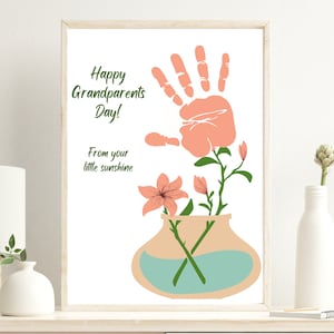 Grandparents Day Handprint Craft, Grandparents Day Art, Grandparents Day Craft, Grandparents Day Gift, Gift for Grandma Grandpa | Printable