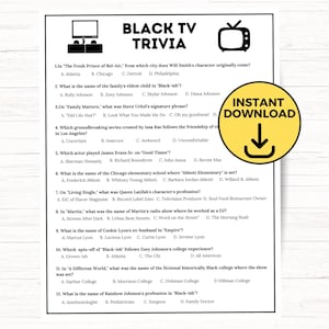 Black TV Trivia, Sitcom-games voor tv-programma's, Black Black People Trivia, Quiz Afro-Amerikaanse acteurs, Black Culture Trivia, Staff Party Games