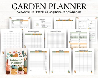 Garden Planner, Garden Journal Printable, Garden Calendar, Garden Log, Gardening Organizer, Gardening Binder, Gardening Book, Plant Planner