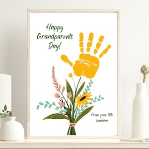 Grandparents Day Handprint Craft, Grandparents Day Art, Grandparents Day Craft, Grandparents Day Gift, Gift for Grandma Grandpa | Printable