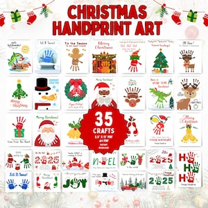 Paquete de manualidades navideñas con huellas de manos, manualidades navideñas para niños, actividades de guardería para bebés y niños pequeños, actividades preescolares