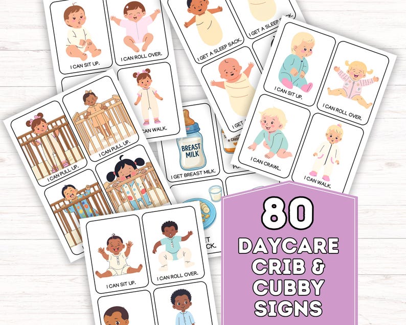 Daycare Printable Baby Cubby Signs, I Can Roll Over Crib Sign ...