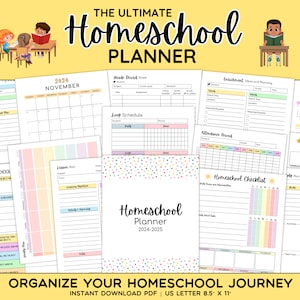 Homeschool Planner Printable 2025-2026, Homeschool Mom Planning Pages, Homeschool Teacher Planner, Homeschool Organizer Instant Download