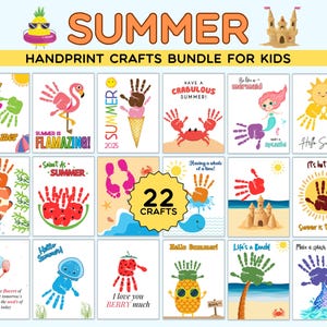 Summer Handprint Craft for Kids | Printable Summer Art for Kids | Handprint Footprint Craft | Footprint Art | Handprint Art