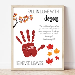 Verlieben Sie sich in Jesus Handabdruck Kunst, Bibellektion Handabdruck Handwerk, Kinder Basteln Erinnerungsstück, Sonntagsschulstunde Bibel Handwerk Printable