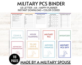 PCS Binder Printable PCS Checklist | Moving Checklist, Moving Binder | Military Gift | Military Move Planner | PCS Expense Tracker