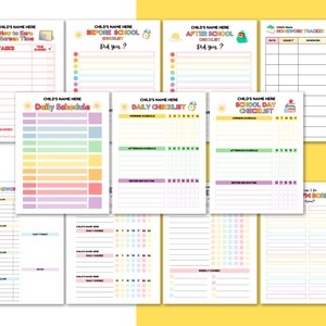 Editable School Planner Kids Printable, Back to School Bundle ...