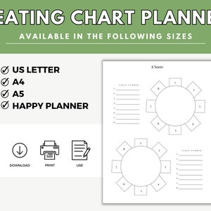 Printable Wedding Table Chart Template Round Table Seating Planner