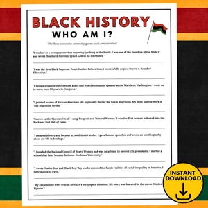 Juneteenth Game Guess Who, Juneteenth School Game, Juneteenth Activity, African American History, Black History Quiz, Juneteenth Trivia