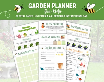 Garden Planner for Kids, Garden Journal Homeschool Activity, Kids Printable Garden Checklist, Kids Plant Journal, Kids Gardening Kit PDF