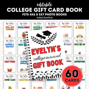 Druckbares College Geschenk Karte Buch, Abitur Geschenk, College Studenten für wenn Sie brauchen, 18.Geburtstags Geschenk, Geld Halter