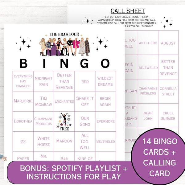 Editable BINGO Swiftie Party Game, Taylor Party Games Bundle, T Swift Party Decor, Teen Party Games, Bridal Shower Games, Singing Bingo