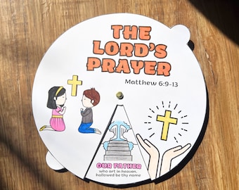 The Lord&#39;s Prayer Coloring Wheel Printable Bible Lesson Kids Crafts Bible Lesson Memory Game Sunday School Lesson Creation Craft Bible Game