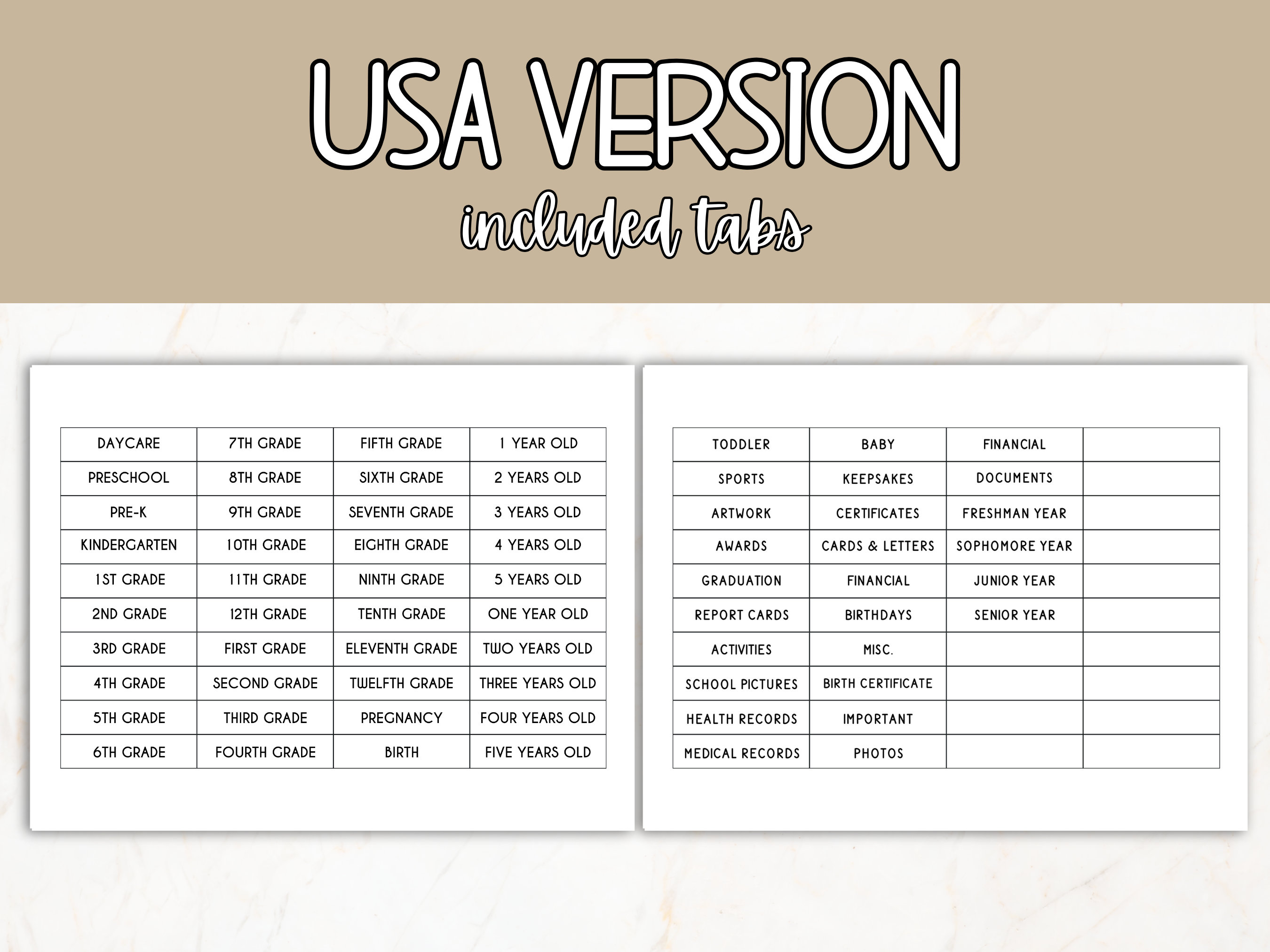 Memory Box Filing System Printable, Milestone Tote Labels, File Tabs ...