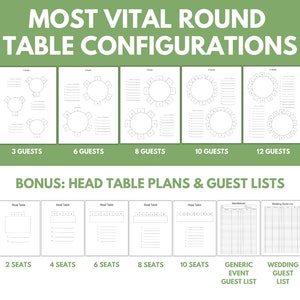 Printable Wedding Table Chart Template Round Table Seating Planner