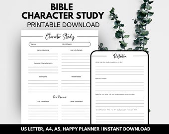 Bible Study Guide - Character Study, Bible Study Notes, Bible Study Journal, Bible Study Tools, Bible Study Printable | INSTANT DOWNLOAD