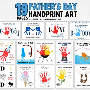 Father's Day Handprint Art, Handprint Templates for Dad, Daddy Handprint Art, Father's Day Activity, Printable Daycare Crafts for Kids PDF