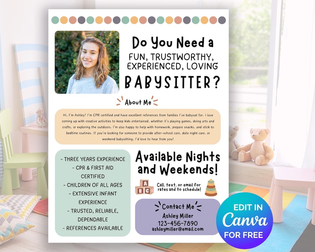 Editable Babysitting Flyer Template in Home Daycare Flyer Daycare
