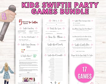 KIDS Swiftie Party Games, Taylor Party Game Bundle, T Swift Party, Kid Party Games, Kid Birthday Games Bundle, Girl Birthday, Party Decor