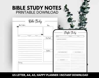 Bible Study Notes, Bible Study Guide, Bible Study Template, Bible Study Tools, Scripture Notes, Daily Devotional | INSTANT DOWNLOAD