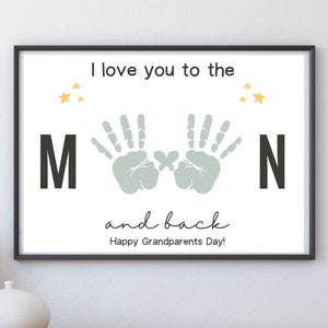 Grandparents Day Handprint Craft, Grandparents Day Art, Grandparents Day Craft, Grandparents Day Gift, Gift for Grandma Grandpa | Printable