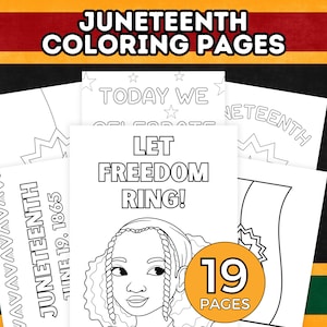 Juneteenth Coloring Book for Kids, Black History Month Coloring Pages, Juneteenth Activity, Juneteenth Craft, Juneteenth Flag