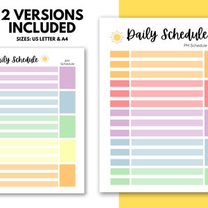 Kids Daily Schedule Template Printable, Homeschool Mom Daily Routine ...