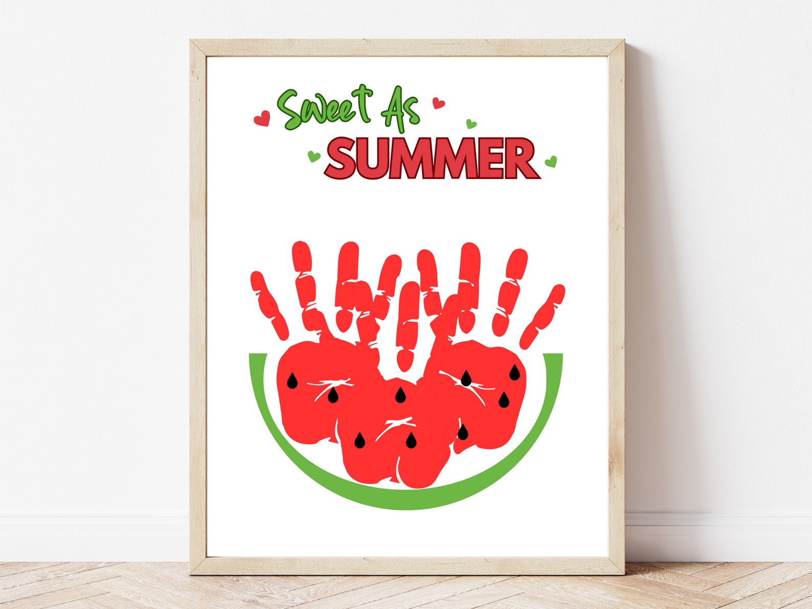 Watermelon Handprint Art, Printable Summer Handprint Craft for Kids ...