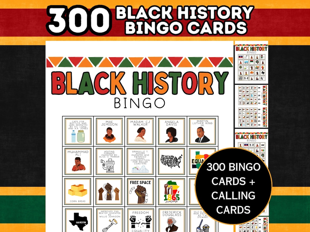 Black History Bingo Printable Black History Month Activities Black History Bingo Printable Black History Month Activities