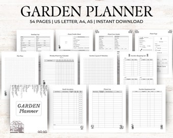 Garden Planner, Garden Journal Printable, Garden Calendar, Garden Log, Gardening Organizer, Gardening Binder, Gardening Book, Plant Planner