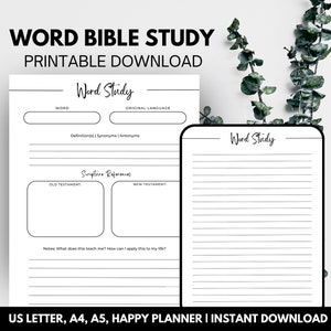 Bible Word Study, Bible Study Notes, Bible Study Guide, Bible Study Template, Bible Study Tools | INSTANT DOWNLOAD