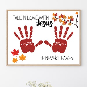 Fall in Love With Jesus Handprint Art Bible Lesson Handprint Craft Kids ...