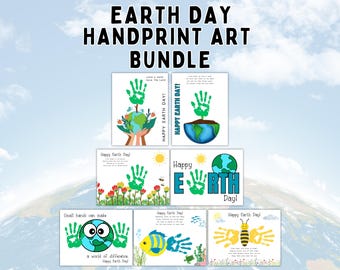 Earth Day Handprint Craft, Printable Earth Day Craft, Earth Day Activities for Toddlers Preschoolers Kindergarteners, Instant Download