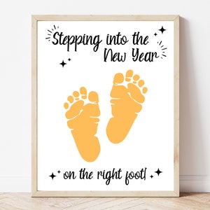 Babys 1st New Years 2026 Handprint Footprint Art Craft, Holiday Handprint Memory Keepsake, Daycare Activity, Printable PDF