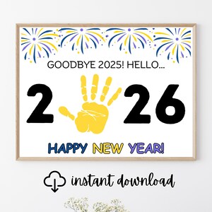 Créations artistiques d'empreintes de main, feux d'artifice du nouvel an 2026, travaux manuels pour enfants, cadeau souvenir, travaux manuels de garderie, activité préscolaire