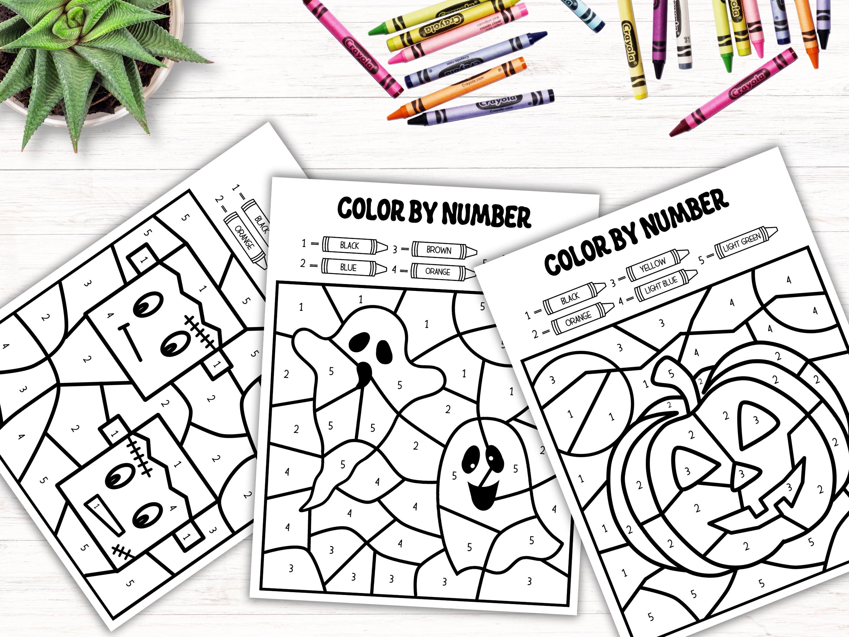 Halloween Color by Number, Halloween Coloring Pages, Halloween Activity