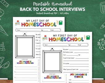 First Day of Homeschool Keepsake, Back to School Interview, Homeschool Questions, Homeschool Interview, Last Day Homeschool, Memory Book