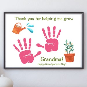 Grandparents Day Handprint Craft, Grandparents Day Art, Grandparents Day Craft, Grandparents Day Gift, Gift for Grandma Grandpa | Printable