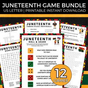 Printable Juneteenth Activities, Juneteenth Trivia Game, Freedom Day Celebration, Juneteenth Games, Black History Games | Instant Download