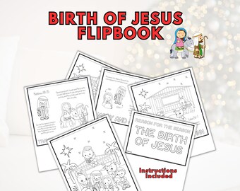 May include: Black and white coloring book pages with illustrations of the nativity story. The pages include the text "Matthew 2:8-15", "Reason for the Season", "The Birth of Jesus", and "Inn".