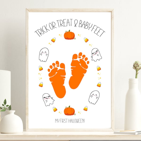 Baby’s First Halloween Keepsake, Halloween Footprint Art, Halloween Kid Craft, Halloween Handprint Art, Halloween Activity, Keepsake Memory