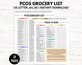 PCOS Planner PCOS Grocery List Meal Planner | Instant Download