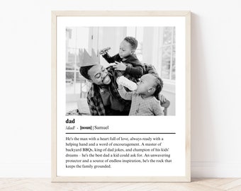 Dad Definition Template Printable Photo Collage, Customizable Father's Day Poster, Personalized Birthday Gift for Dad, Dad Gifts, Dad Print