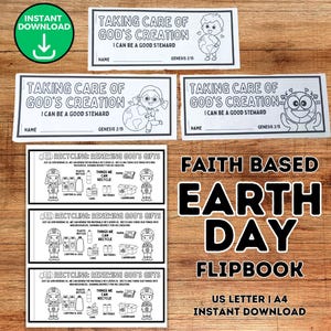 Christian Earth Day Craft, Sunday School Earth Day Activity, Earth Paper Craft for Kids, Christian Preschool Activity, Instant Download PDF