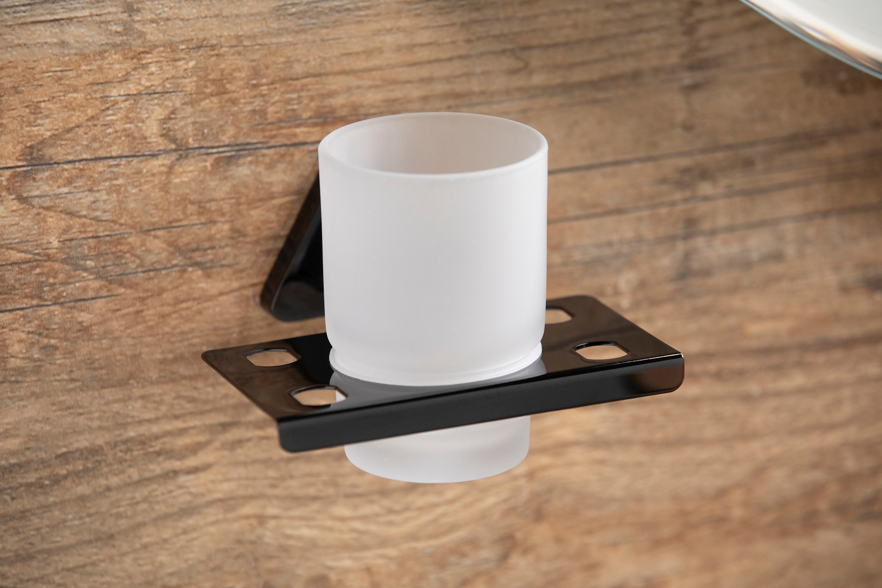 Glass Tumbler Holder With Black Brush Stand High Grade Etsy