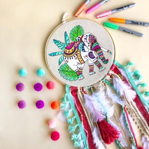 DIY Unicorn Dreamcatcher Craft Kit Kids Art Activity Rainbow Craft Kit Birthday Gift for Girls Paint and Markers Creative Kids Gift Baby image 16