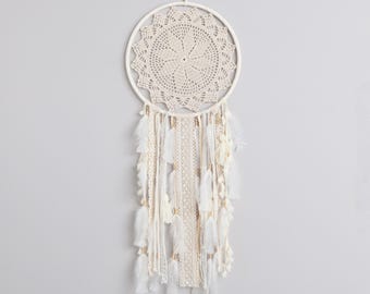 Large Cream Dreamcatcher Huge Boho Chic Decor for Statement Look Bohemian Wall Hanging Wall Art Boho Nursery Decoration Birthday Gift