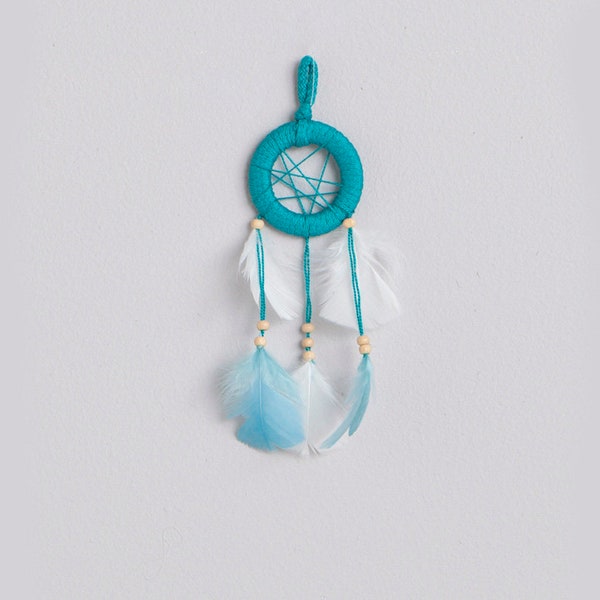 Small Boho Wall Hanging for Delicate Spaces, Rear view mirror dream catcher for car, gender reveal ideas, Gifts for teenage girls, Handcraft